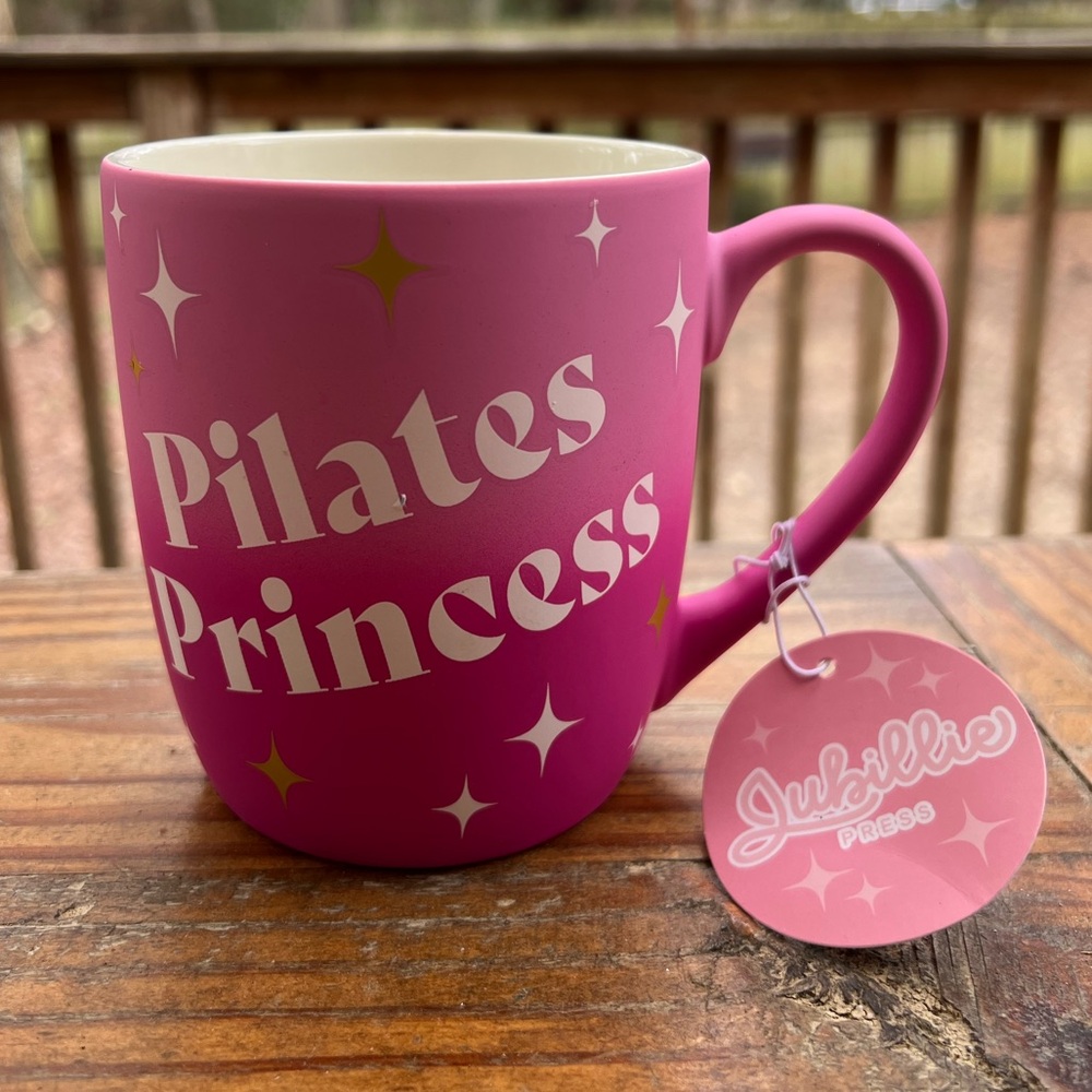 JUBILLIE RARE Pink Pilates Princess Soft Touch Matte Ceramic Mug NWT NEW